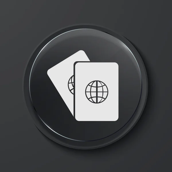 Vector modern black glass circle icon. — Stock Vector