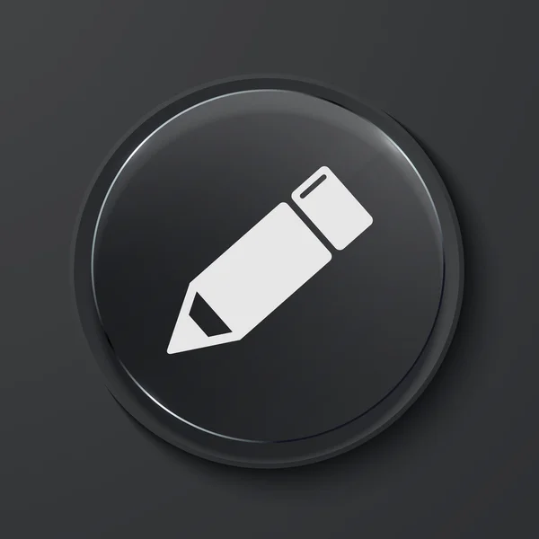 Vecteur moderne icône cercle en verre noir . — Image vectorielle
