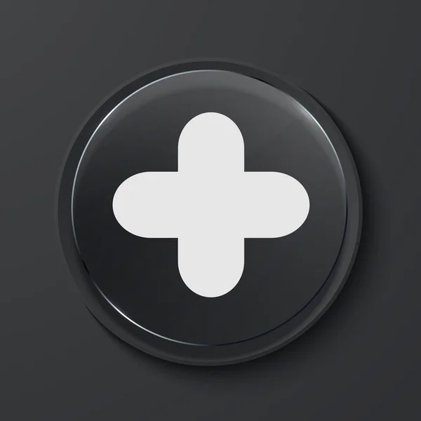 Vettore moderna icona cerchio di vetro nero . — Vettoriale Stock