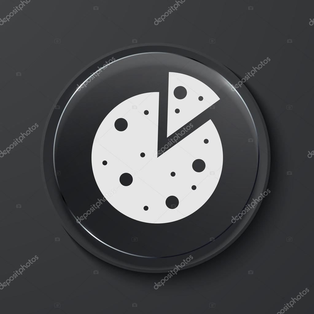 Vector modern black glass circle icon.