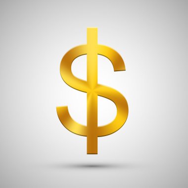 vektör modern altın dolar gri arka plan üzerinde