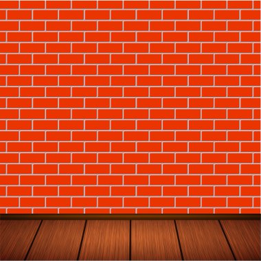 Vektör duvar ahşap zemin ile.