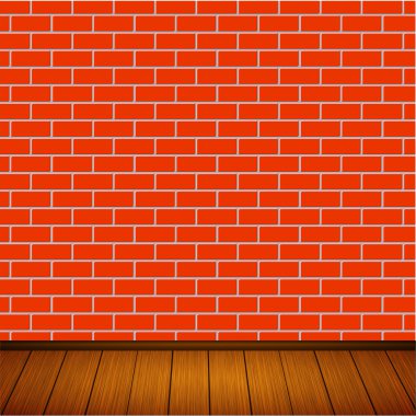 Vektör duvar ahşap zemin ile.