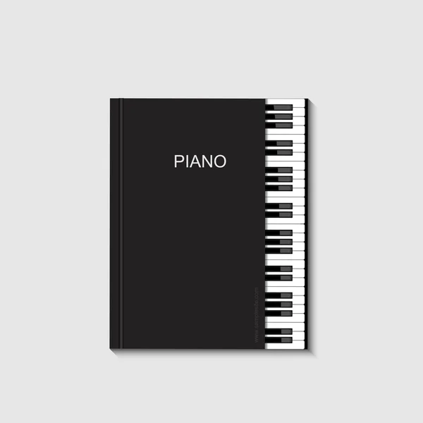 Libro de piano moderno vectorial sobre fondo gris . — Vector de stock