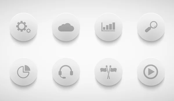 Vector modern technology circle icons set — Stock Vector