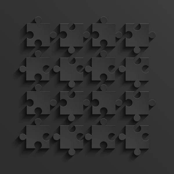 Vettore moderno puzzle nero sfondo — Vettoriale Stock