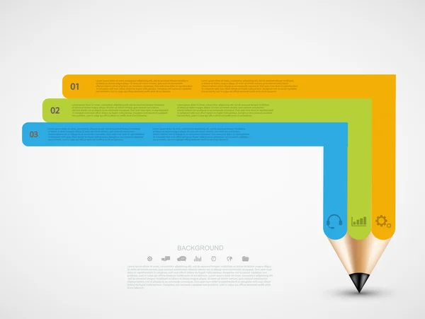 Vector moderno lápiz infografía . — Vector de stock