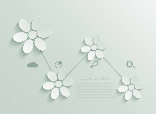 Vecteur moderne fleurs vertes fond infographique — Image vectorielle