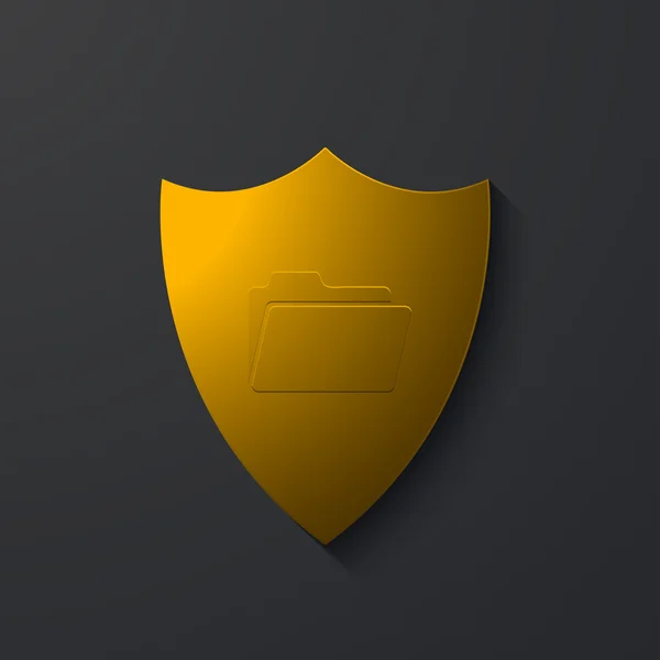 Vettoriale icona scudo moderno su grigio — Vettoriale Stock