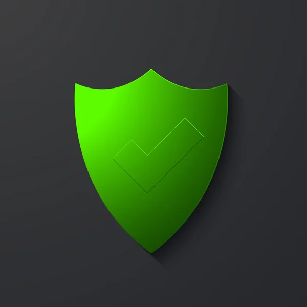 Vector modern shield icon on gray — Stock Vector