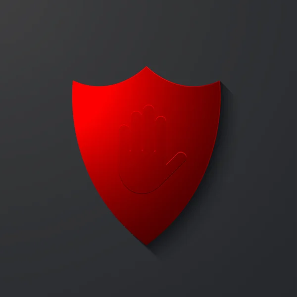 Vector modern shield icon on gray — Stock Vector