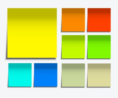 Vektör modern bir şekilde yapışkan not beyaz ayarla