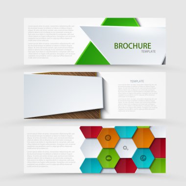 Vektör modern set gri arka plan üzerinde afiş.