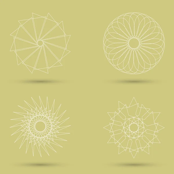 Vector modern white geometric shape, guilloche — Stock Vector