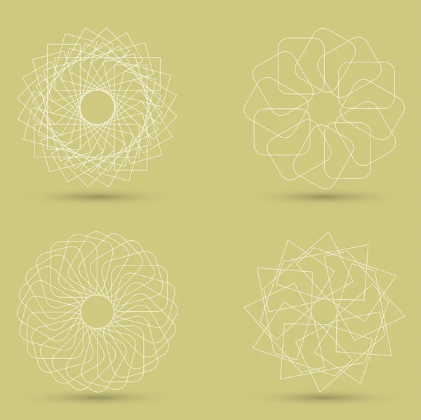 Moderne witte geometrische vorm, Vector guilloche — Stockvector