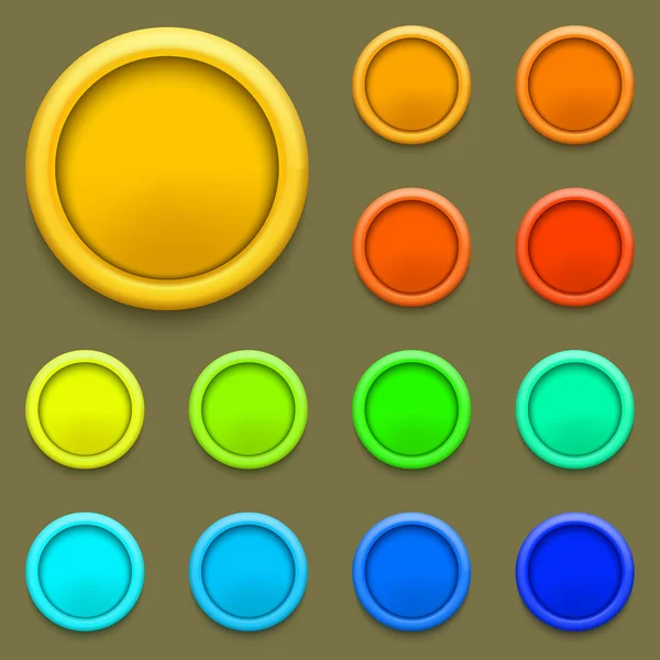Conjunto de botões de círculo colorido moderno vetorial — Vetor de Stock