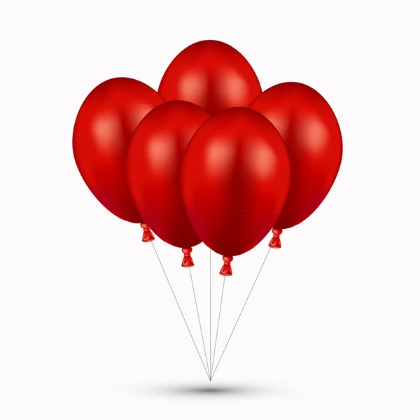 Vector modern red balloons on white — Stock Vector