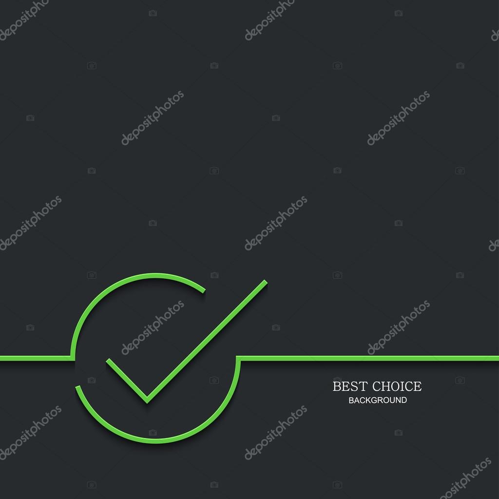 Vector modern green check mark on black background