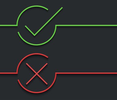 Siyah vektör modern yeşil onay işareti