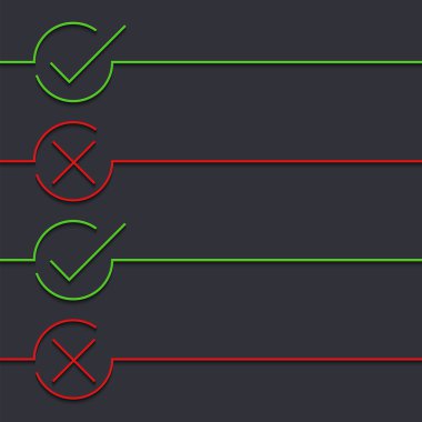 Siyah vektör modern yeşil onay işareti