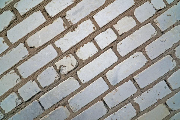 Alte weiße Backsteinmauer Hintergrund — Stockfoto