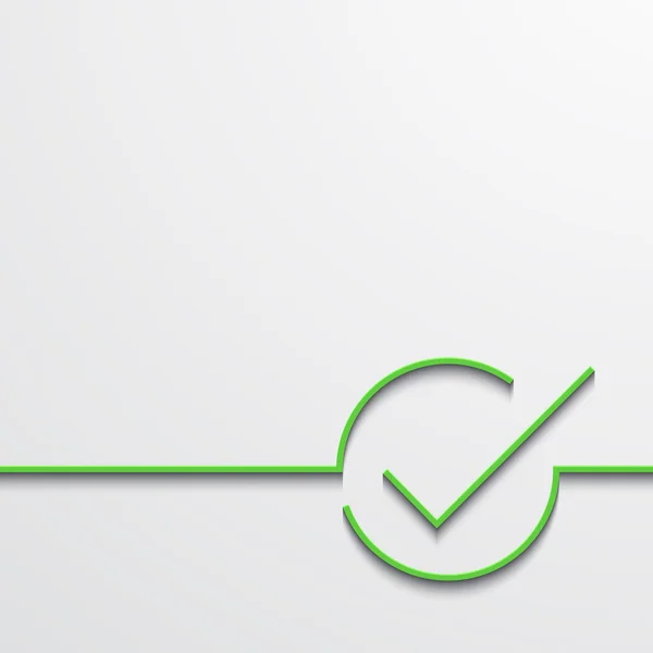 Vector modern green check mark on black — Stock Vector
