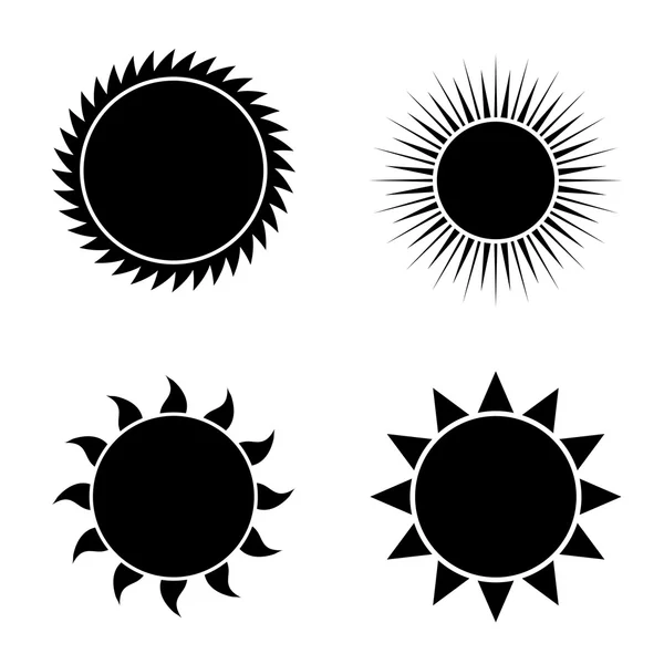 Ikony nowoczesne słońce wektor zestaw biały — Wektor stockowy