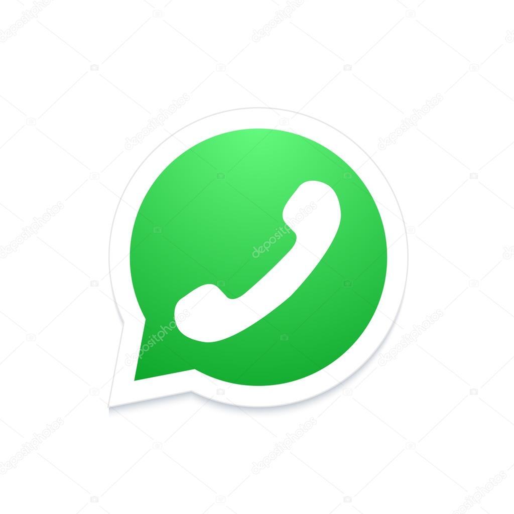 Vector modern phone icon in bubble speech on white background