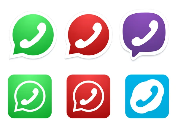 Vector modern phone icon set — Stock Vector