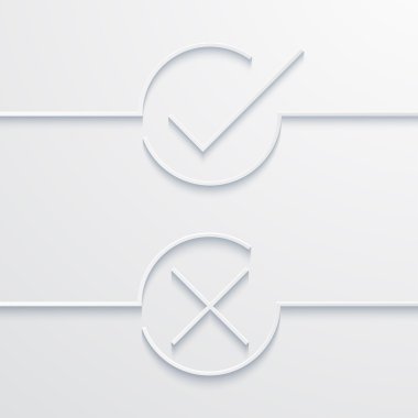 Vektör modern beyaz onay işareti 