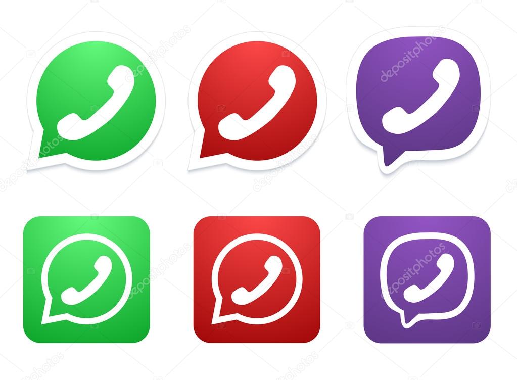 Vector modern phone icon set on white background