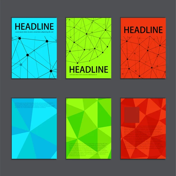 Vector set of six brochures — Stock Vector