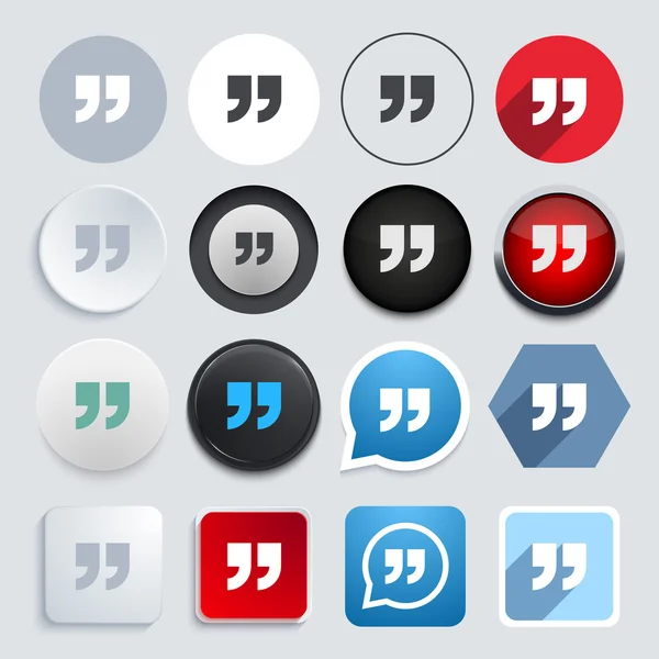 Conjunto de iconos de cita moderna vectorial — Archivo Imágenes Vectoriales