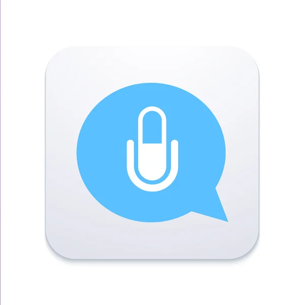 Icône de microphone moderne vectoriel en bulle bleue — Image vectorielle