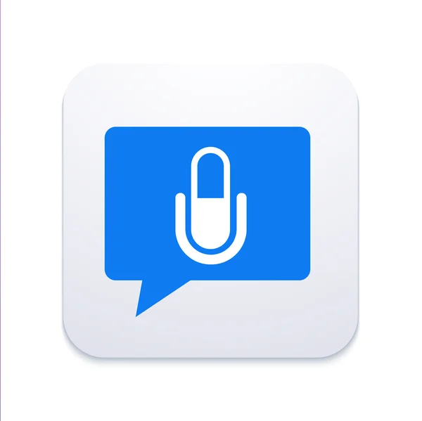 Vector modern microphone icon in  bubble speech — Stock Vector