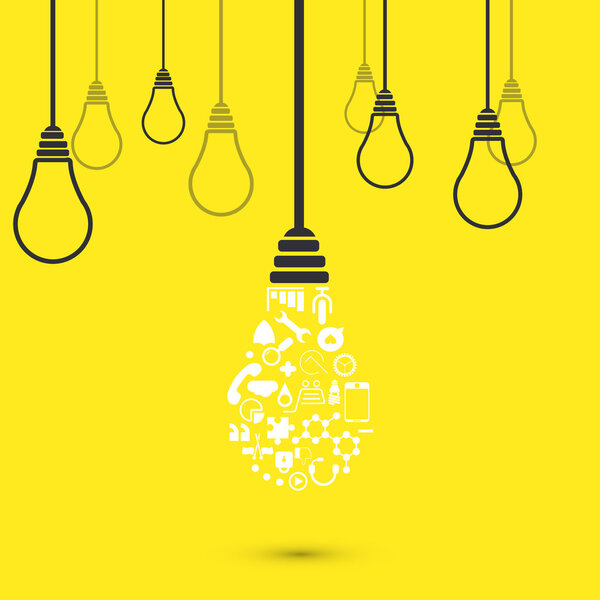 Vector modern light bulb background. 