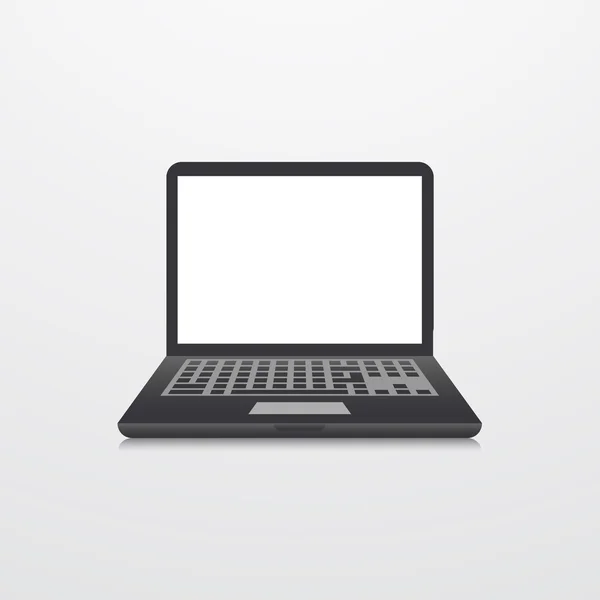 Vector modern laptop icon on gray — Διανυσματικό Αρχείο