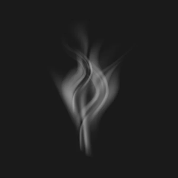 Vector realista humo blanco en un negro — Vector de stock