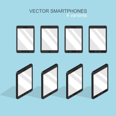 Vektör modern düz smartphone Icons set