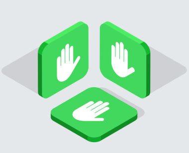 Modern 3 izometrik app simgeler vektör 