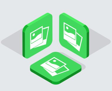 Modern 3 izometrik app simgeler vektör 