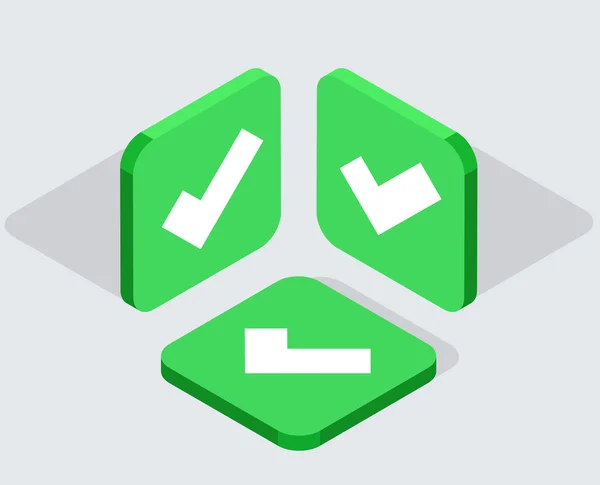 Vetor moderno 3 ícones de aplicativos isométricos — Vetor de Stock