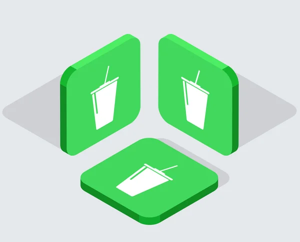 Vetor moderno 3 ícones de aplicativos isométricos — Vetor de Stock
