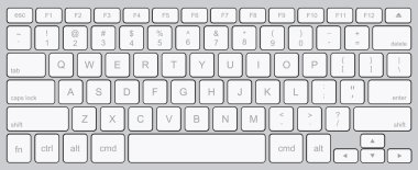 Vektör modern bilgisayar klavye arkaplanı