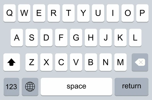 De moderne toetsenbord vector van smartphone, — Stockvector