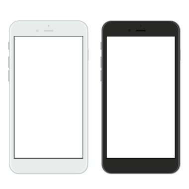 Beyaz modern gerçekçi Smartphone'larda vektör