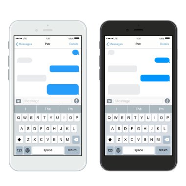 Beyaz modern gerçekçi Smartphone'larda vektör