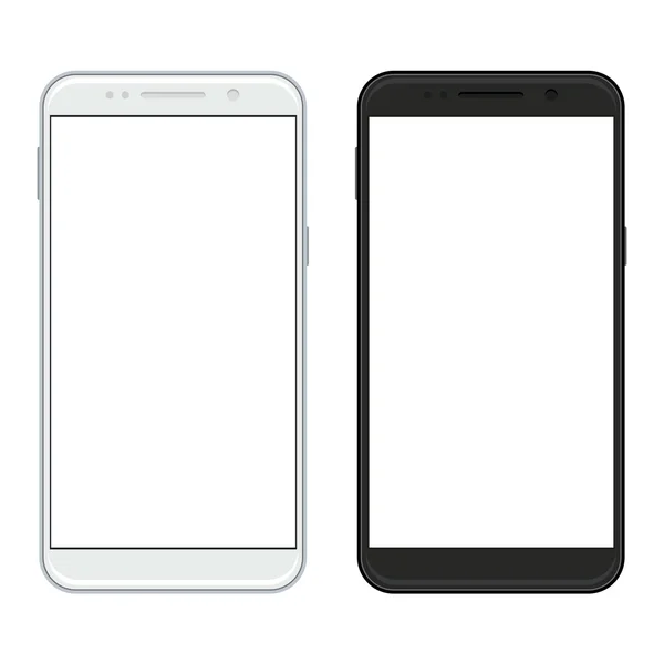 Vector smartphones realistas modernos en blanco — Vector de stock