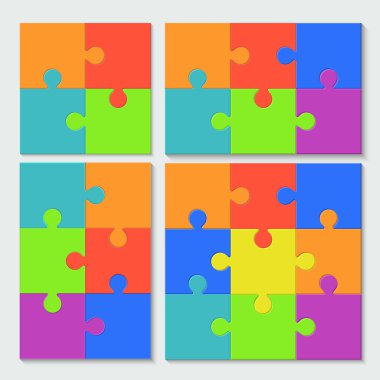 vektör modern puzzele gölge ile ayarla
