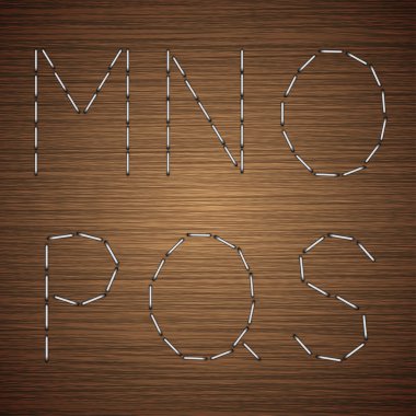 Vektör modern zımba alfabesine ahşap 